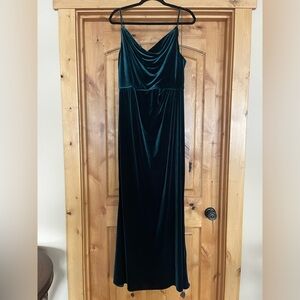 Emerald Green Velvet Maxi Dress